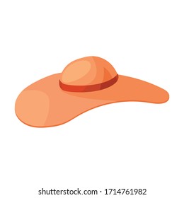 Summer hat vector icon.Cartoon vector icon isolated on white background summer hat.