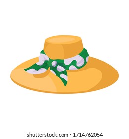 Summer hat vector icon.Cartoon vector icon isolated on white background summer hat.