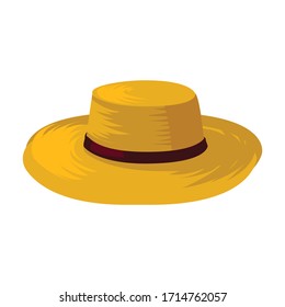 Summer hat vector icon.Cartoon vector icon isolated on white background summer hat.