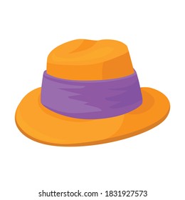 Summer hat vector icon.Cartoon vector icon isolated on white background summer hat.