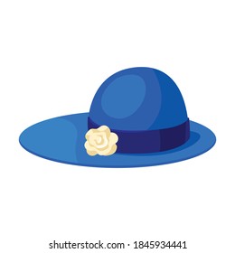 Icono vectorial de sombrero de verano.Icono vectorial de dibujos animados aislado en sombrero de verano de fondo blanco.