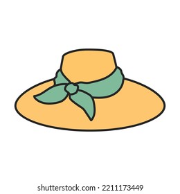 Summer hat vector icon.Color vector icon isolated on white background summer hat.
