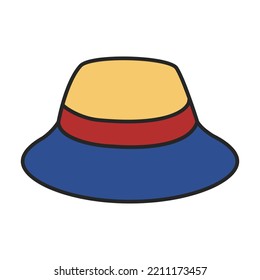 Summer hat vector icon.Color vector icon isolated on white background summer hat.