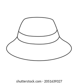 Summer hat vector outline icon. Vector illustration sun cap on white background. Isolated outline illustration icon of summer hat .