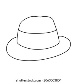 Summer hat vector outline icon. Vector illustration sun cap on white background. Isolated outline illustration icon of summer hat .