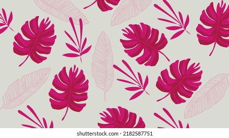 Summer hawaiian pattern with exotic tropical plants.