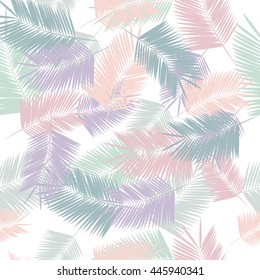 Summer hawaiian seamless pattern with palm tree branches, vector illustration