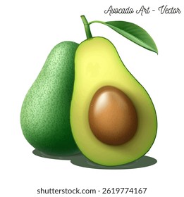 verão saudável fruta dieta abacate fresco vetor fatiado abacate