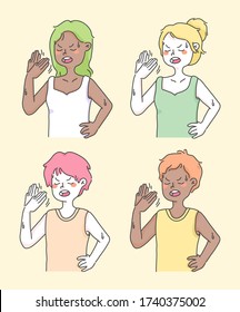 summer heat exhaustion cartoon illustration