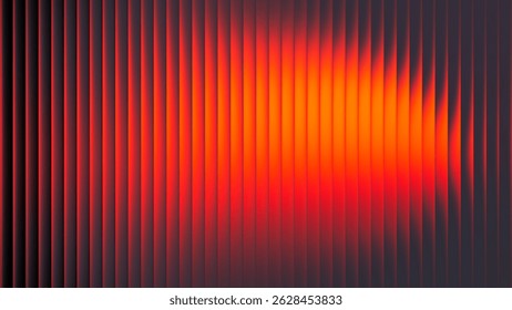 La chaleur estivale brille à travers la fractale de verre. Un gradient de coucher de soleil intense rayonne chaleur et énergie. Coucher de soleil d'été lumineux capturé dans des lignes de verre scintillantes. conception de verre de fractale avec la magie du coucher de soleil et la lumière dorée