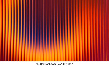 La chaleur estivale brille à travers la fractale de verre. Un gradient de coucher de soleil intense rayonne chaleur et énergie. Coucher de soleil d'été lumineux capturé dans des lignes de verre scintillantes. conception de verre de fractale avec la magie du coucher de soleil et la lumière dorée