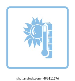 Summer heat icon. Blue frame design. Vector illustration.