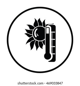 Summer heat icon. Thin circle design. Vector illustration.