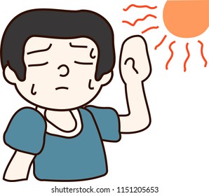 Summer heat stroke father.