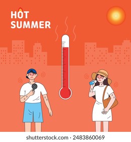 It is a summer heat wave illustration design.