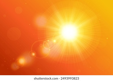 Summer heat wave warning background. Abstract orange sun background