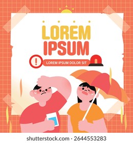 Summer heat wave warning! illustration