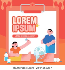 Summer heat wave warning! illustration