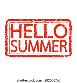 SUMMER HELLO stamp text design