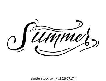 Summer hello vector lettering  hand draw