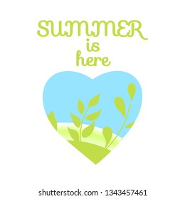 'Summer is here'. Hand Drawn. Vector illustration.