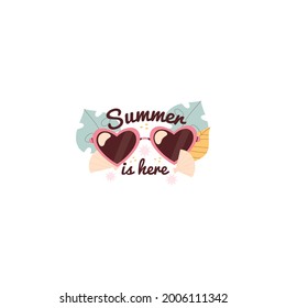 Summer Is Here Sticker On White Background