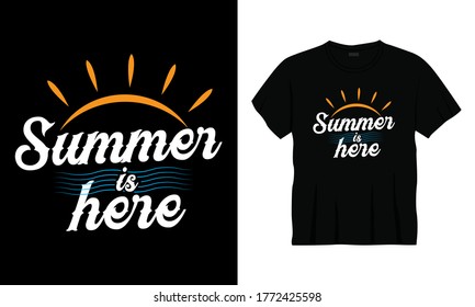 Summer Here Typography Summer Tshirt Design Stock Vector (royalty Free 