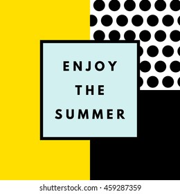 Summer hipster background with dotted geometric texture. Minimal printable journaling card, creative card, art print, minimal label design for banner, poster, flyer.