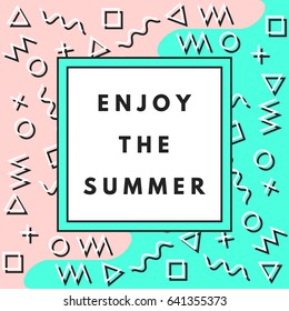 Summer hipster background with geometric texture. Minimal printable journaling card, art print, minimal label design for banner, poster, flyer.