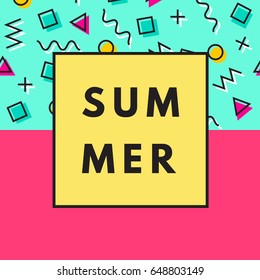 Summer hipster background geometric texture. Minimal printable journaling card, creative card, art print, minimal label design for banner, poster, flyer.
