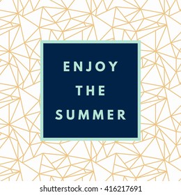 Summer hipster boho chic background with triangular geometric texture. Minimal printable journaling card, creative card, art print, minimal label design for banner, poster, flyer.