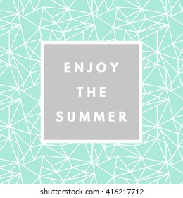 Summer hipster boho chic background with triangular geometric texture. Minimal printable journaling card, creative card, art print, minimal label design for banner, poster, flyer.