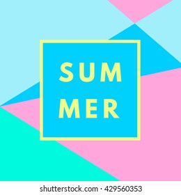 Summer hipster boho chic background with geometric texture. Minimal printable journaling card, creative card, art print, minimal label design for banner, poster, flyer.