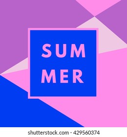 Summer hipster boho chic background with memphis geometric texture. Minimal printable journaling card, creative card, art print, minimal label design for banner, poster, flyer.