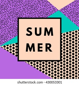 Summer hipster boho chic background with geometric texture. Minimal printable journaling card, creative card, art print, minimal label design for banner, poster, flyer.