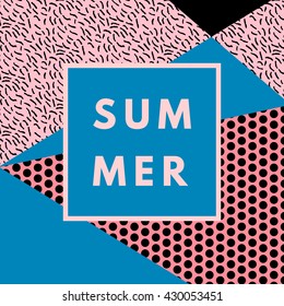 Summer hipster boho chic background with geometric texture. Minimal printable journaling card, creative card, art print, minimal label design for banner, poster, flyer.