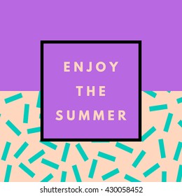 Summer hipster boho chic background with geometric texture. Minimal printable journaling card, creative card, art print, minimal label design for banner, poster, flyer.