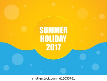 summer holiday 2017 background, yellow-blue abstract design