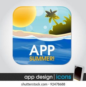 summer holiday app icon for mobile devices