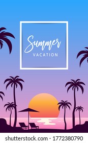 Sommerurlaub auf Palmenhintergrund	
