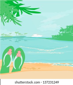 Summer holiday background with slippers