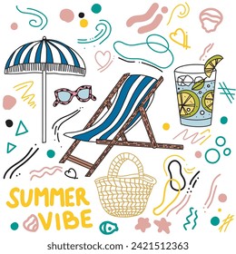 summer holiday background with umbrella