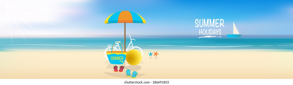 Feriado de verão. Ilustração vetorial.