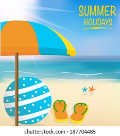 Summer holiday background. Vector illustration.