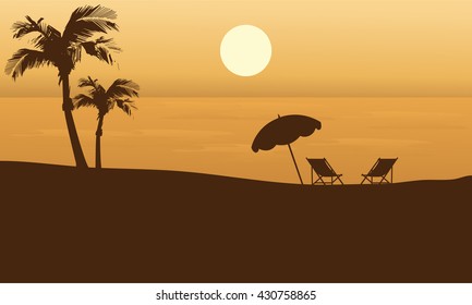 Summer holiday backgrounds in the beach vector illustration