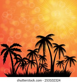 Summer holiday background.Tropical banner.vector
