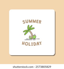 Summer holiday badge for summer season celebration. Vector illustration