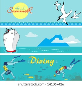 Summer holiday banners