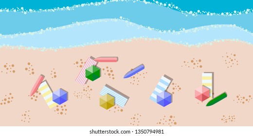 Summer holiday beach background. Tropical paradise, palm trees silhouette