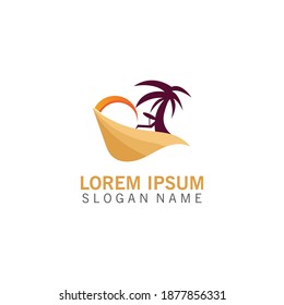 Summer holiday beach banner template design. style creative vector illustration design